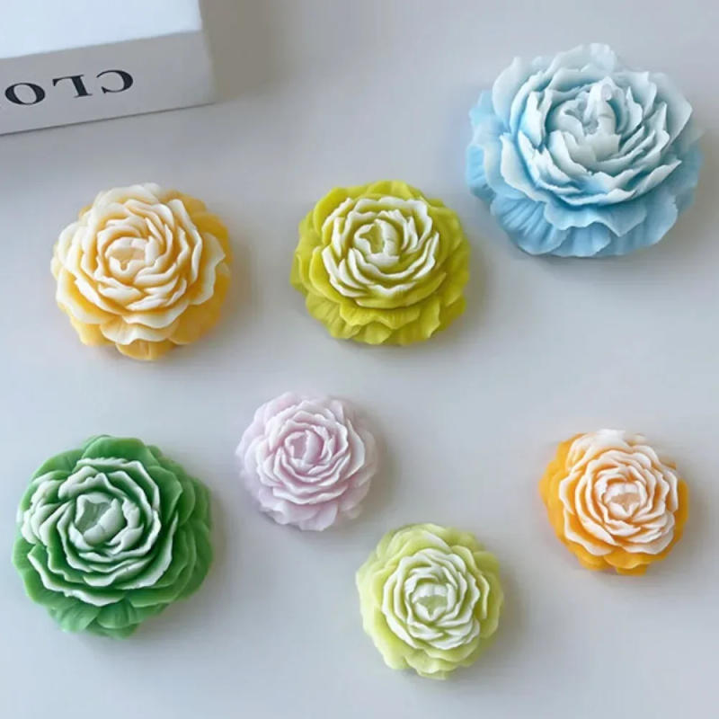 Description Picture 2 of item3D Peony Candle Silicone Mold DIY Relief Flower Soap Resin Plaster Mould Home Decor Chocolate Cake Ice Baking Making Tool Gifts
