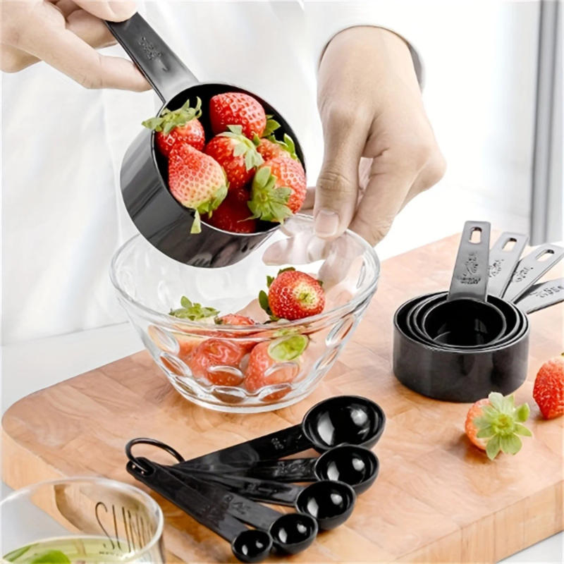 Description Picture 6 of item10-Piece Stackable Measuring Cup & Spoon Set - Dual-Scale Engravings, Perfect for Liquid & Dry Ingredients - Ideal for Cooking,