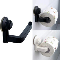 Wall-mounted Toilet Roll Paper Holder With Suction Cup Vacuum Absorbent Paper Towel Dispenser Bathroom Kitchen Hook Accessories
