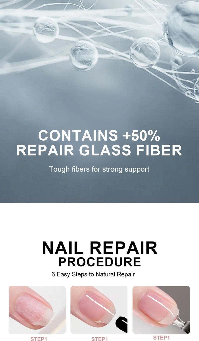 Description Picture 6 of itemMultifunctional Nail Art Soaking Fiber Primer Clear Base Coat for Nails Care Fracture Manicure Nail Polish UV Base Coat Varnish