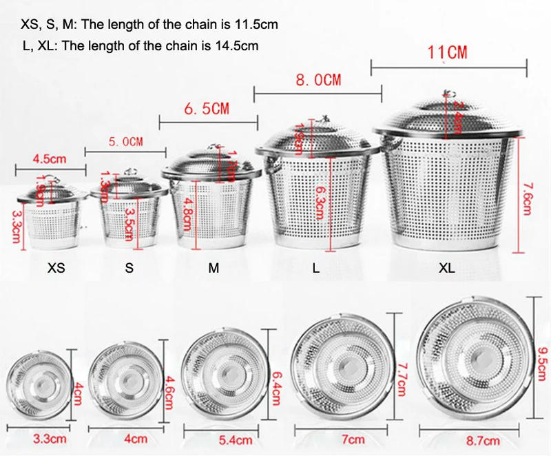 Description Picture 3 of item304 Stainless Steel Tea Ball Strainer Mesh Herbal Infuser Filter Tea Leaf Spice Tea Strainer for Teapot Kitchen Tool