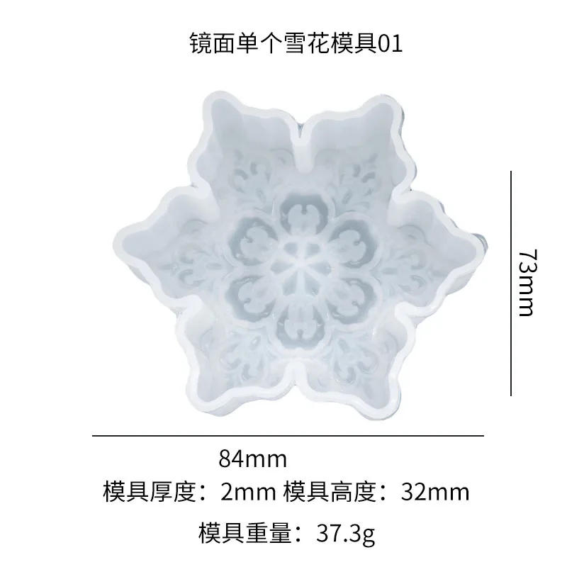 Description Picture 5 of itemSilicone Mold for Christmas Snowflake Candles DIY Manual Soap Fragrance Mold 3D Flower Fragrance Candle Mold Candle Making Kit