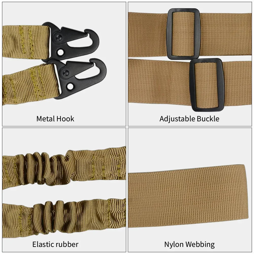 Description Picture 5 of itemOne Single Point Adjustable Bungee for Rifle Gun Sling Strap Hook Safety Belt Wild Survival Training Tactical Hunting Equipment