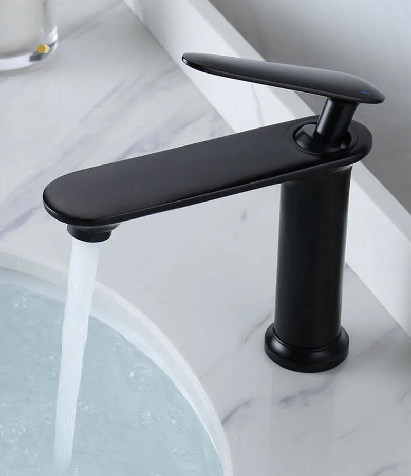 Description Picture 4 of itemBrass Basin Faucets Deck Mounted Bathroom Sink Tap Washbasin Faucet Single Handle Single Hole Hot Cold Water Basin Mixer Tap