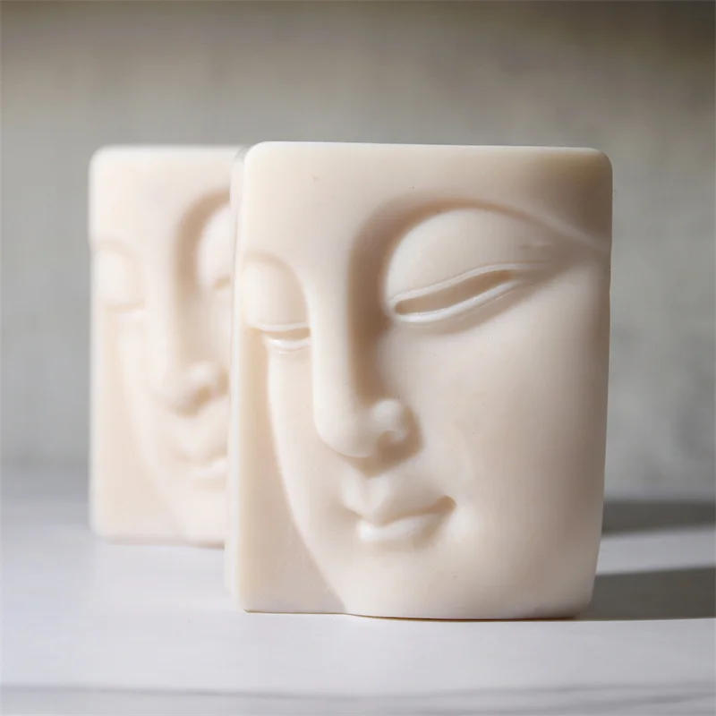Description Picture 2 of itemBuddha's Face Silicone Soap Mold Handmade Candle Soap Making Supplies DIY Plaster Resin Candle Material Kit Cake Baking Tools