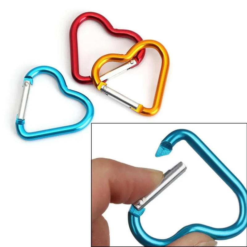 Description Picture 4 of item3Pcs Love Heart-shape Aluminum Carabiner Key Chain Clip Keyring Hook Water Bottle Hanging Buckle Outdoor Camping Hiking Tool