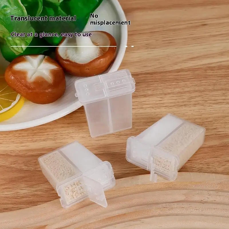 Description Picture 4 of item2 In 1 Multi-Purpose Camping Seasoning Shaker With Lid 2-Compartment Salt Pepper Spice Jar For Outdoor BBQ Cooking Storage Box