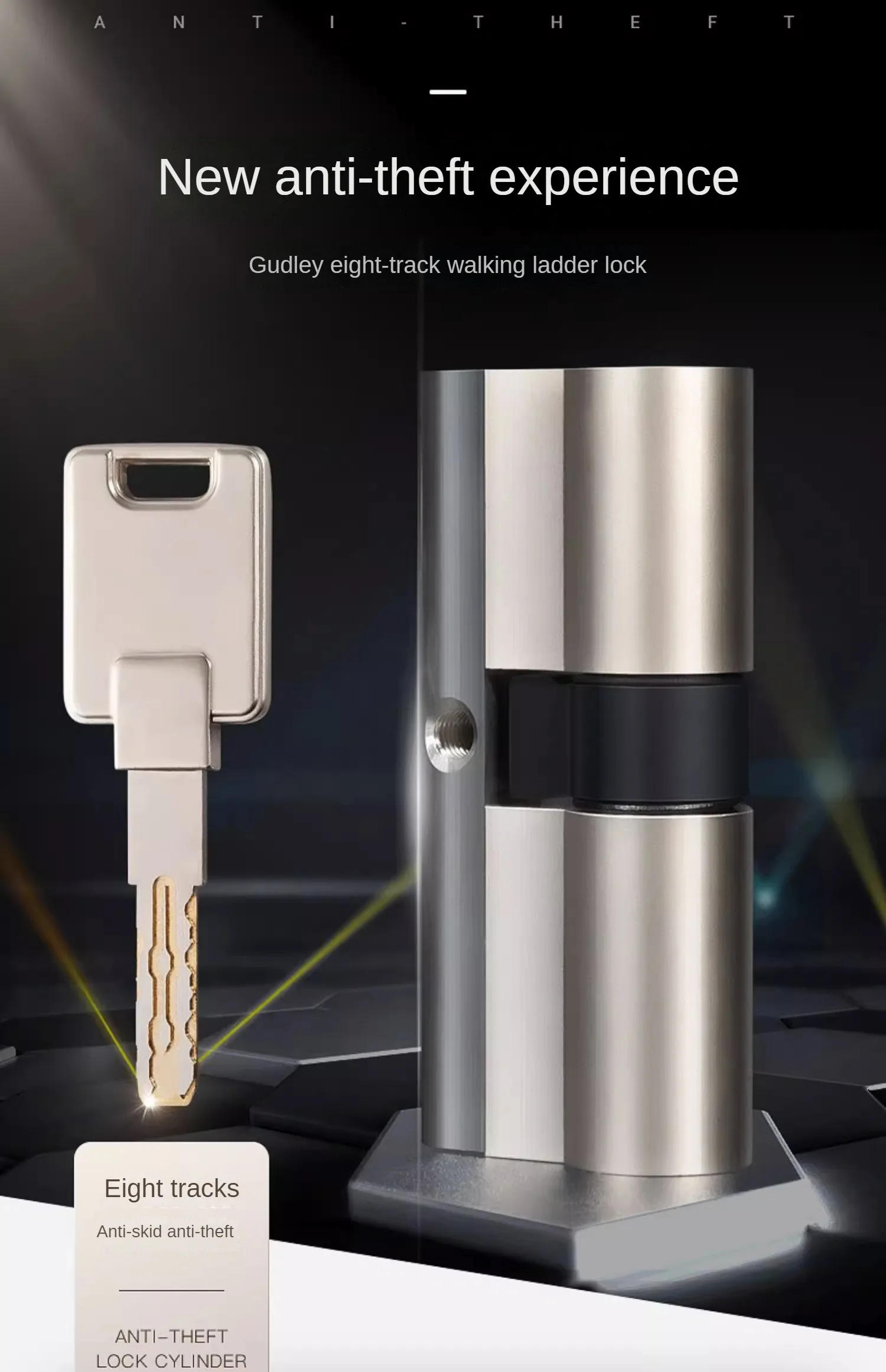 Description Picture 2 of itemHigh Quality European Standard Lock Cylinder C-level Anti-theft Lock At The Entrance Gate 7Pcs Master Keys Cylindrical Lock Body