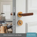 Zinc Alloy Bedroom Interior Door Lock Set Gold Silver Imitation Walnut Wood Bathroom Door Handle Lock Furniture Mute Split Locks