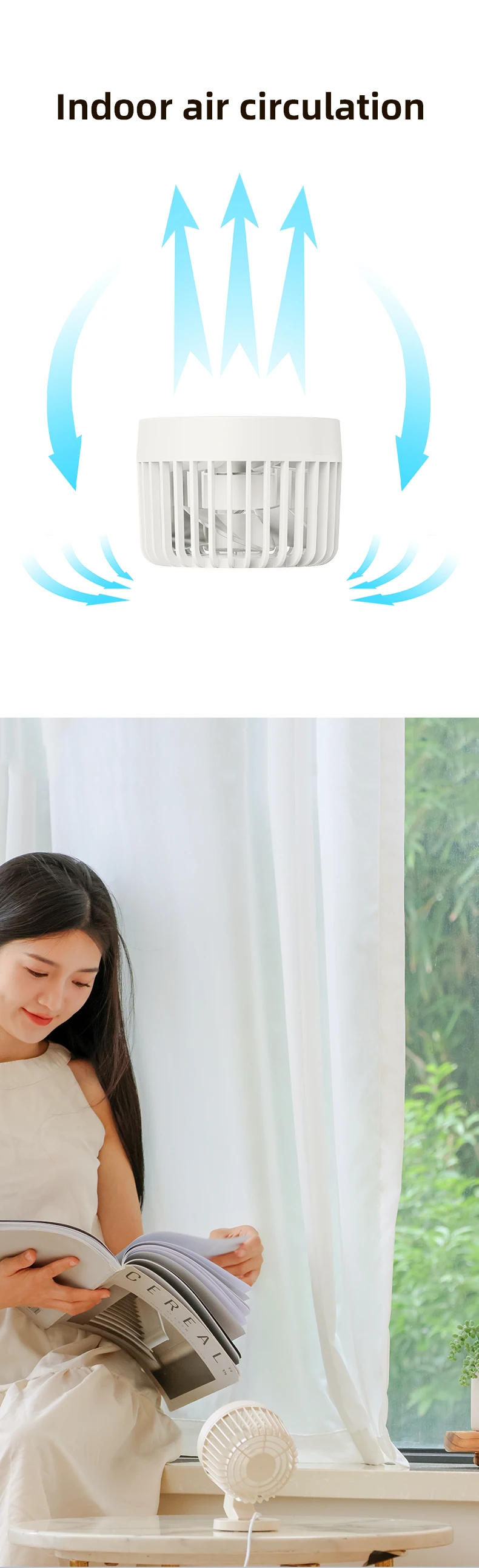 Description Picture 4 of itemNew Mini Fan for Desk USB Small Fan Desktop Oscillating Fans for Home Office Desks