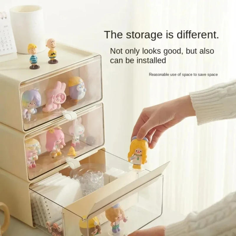 Description Picture 5 of itemDesktop Cosmetic Storage Shelf Plastic Drawer Box Desk Pen Holder Hair Accessories Stationery Storage Box Home Organizer