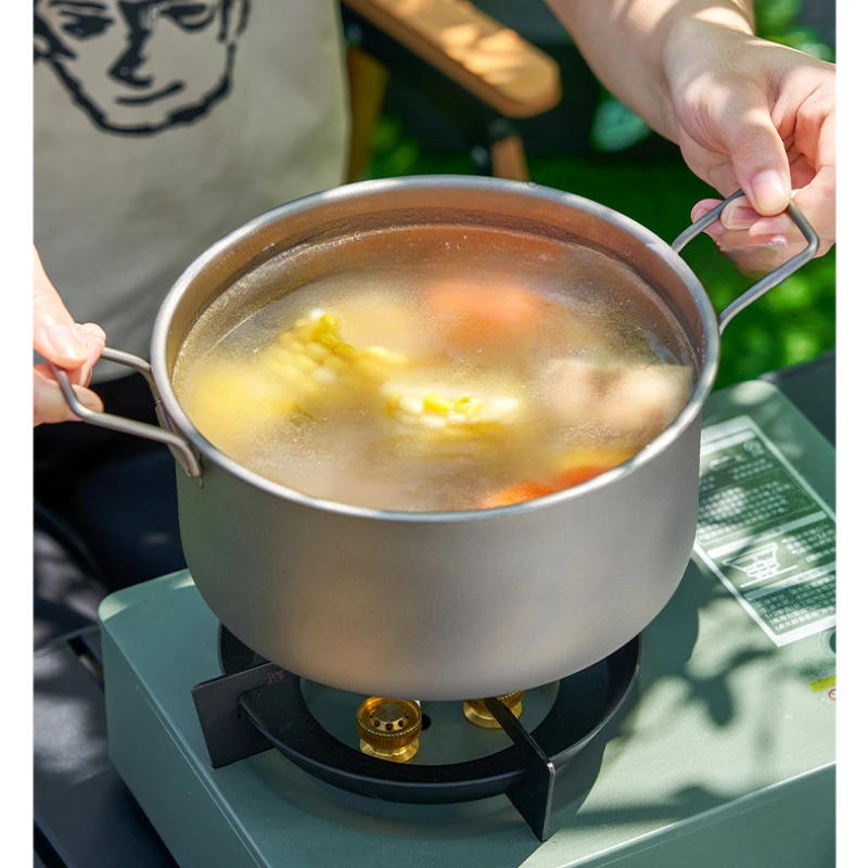 Description Picture 4 of itemPure titanium pot, lightweight Camping Pot, outdoor hiking Cutlery Set, portable stockpot and frying pan picnic tableware set