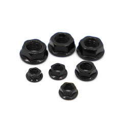 2-20pcs M3 M4 M5 M6 M8 M10 M12 Black Carbon Steel Serrated Spinlock Flange Nut Hex Lock Nuts