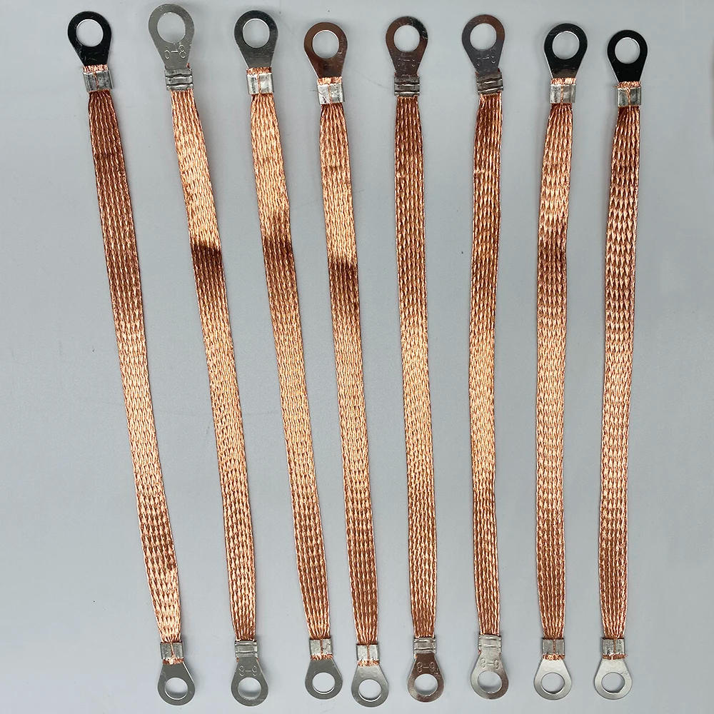 Description Picture 4 of itemPure-copper Bridge Grounding Wire Copper Braided Cable Jumper Connection Wire 6 square  All Copper Flange Jumper Wire