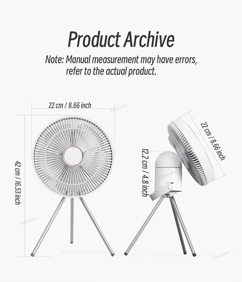 Description Picture 5 of itemElectric Oscillating Fan Rechargeable Desktop Circulator Wireless Ceiling Camping Tent Fan with Remote Control LED Lighting