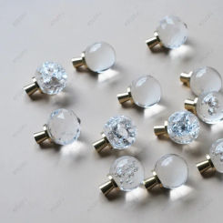 Light Luxury Brass Crystal Glass Drawer Cabinet Door Small Handle Simple Durable Rust Resistant Decorative Handle