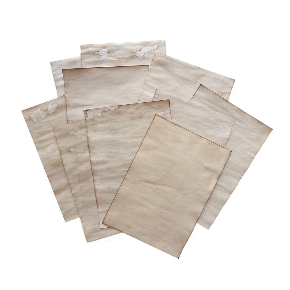 Description Picture 2 of item10 Sheet Coffee Dyed A5 Backdrop Vintage Craft Paper Junk Journal Ephemera DIY Collage Album Scrapbooking Material Paper Pack