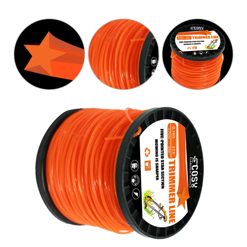 Description Picture 5 of item2.7mmx100m Pentagram Nylon Mowing Trimmer Line Trimmer Head String for Grass Trimmer Roll Grass Rope Line Lawn Mower Accessories