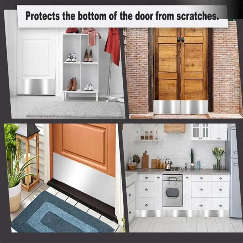 Description Picture 3 of itemKickplates For Exterior Doors Stainless Steel Kick Plate Push Plates Interior Or Exterior Door Protection Plate Home Accessories