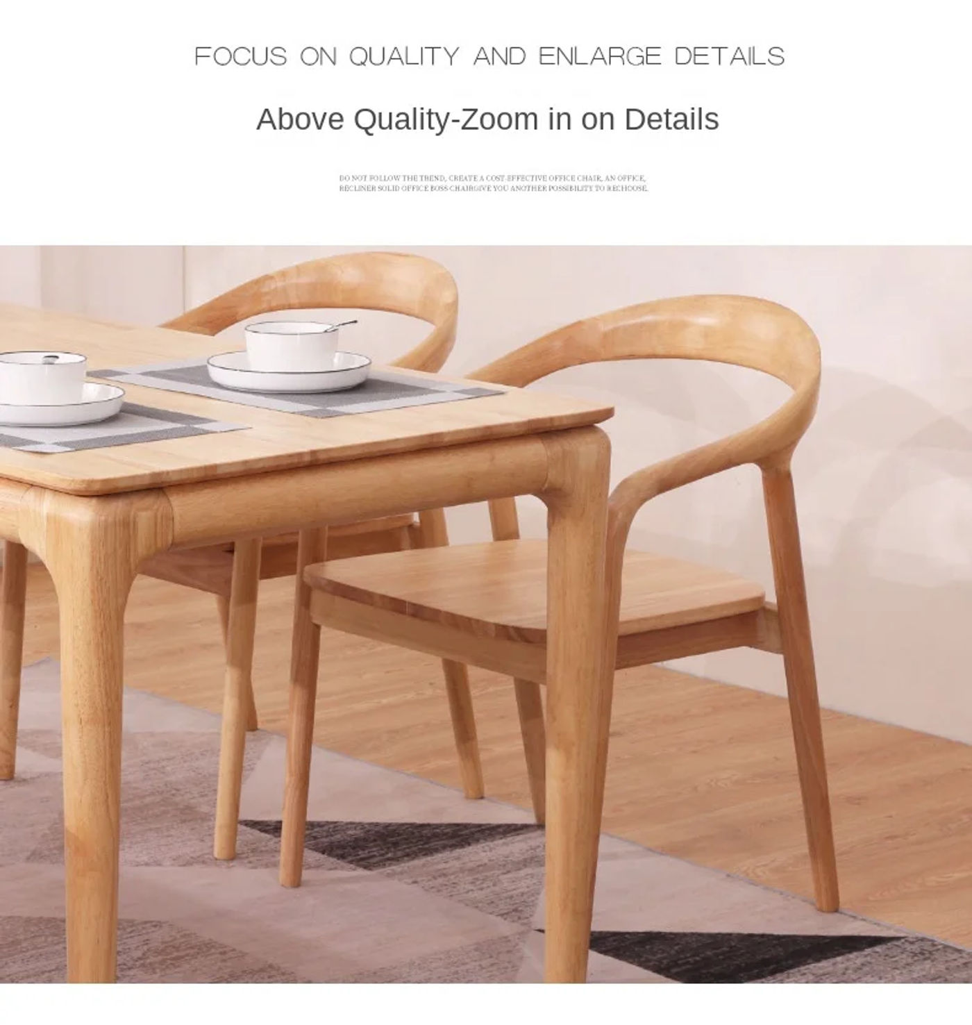Description Picture 4 of itemX&D Nordic Solid Wood Chairs Sumet Conference Room Backrests Armchairs Simple And Stylish Casual Solid Wood Dining Chairs 2024