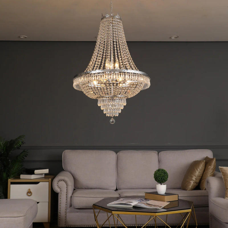 Description Picture 3 of itemLED Pendant Light Luxury For Living Room Crystal Chandelier Hotel Lobby Villa High Ceiling Staircase European-Style Chandelier