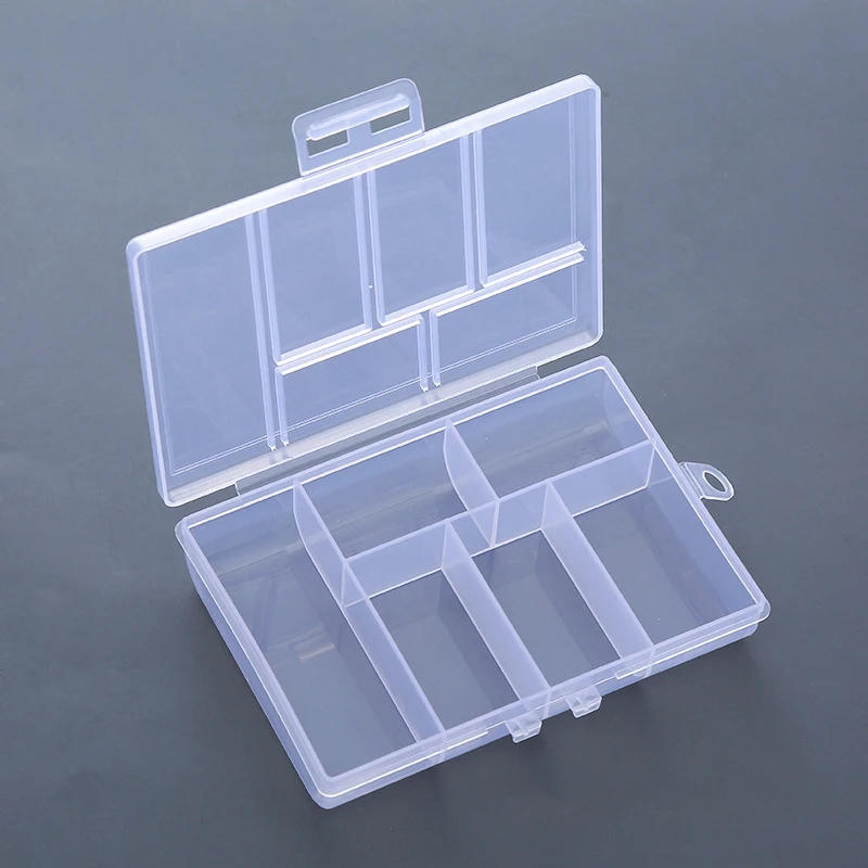 Description Picture 6 of itemSturdy Durable Practical Transparent 6-grid Storage Box Desktop Organizer Box Transparent Box 6-grid Storage Box Plastic Boxes