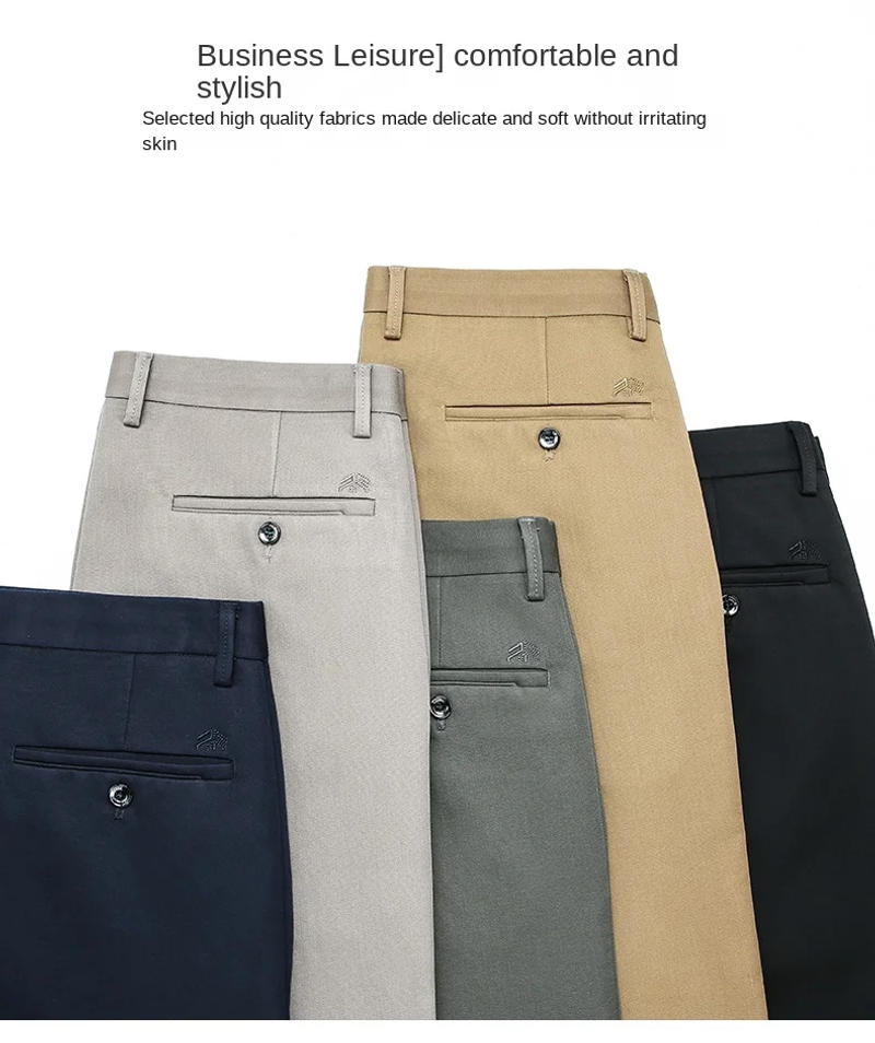 Description Picture 5 of itemMen's Casual Pants Autumn Loose Straight Stretch Fashion High-End Quality Professional Men's Office Business Trousers