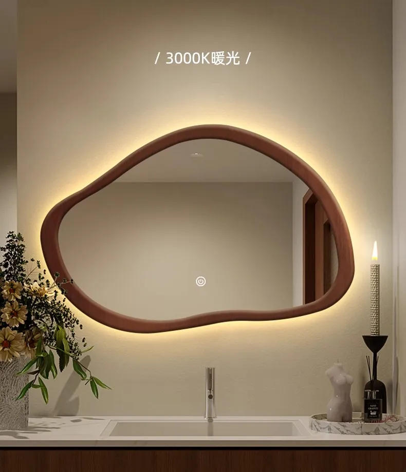 Description Picture 6 of itemClear Irregular Mirror Xenomorph Universal Hotel Shower Makeup Mirror Bathroom Art Espejo Adhesivo Pared Home Decoration