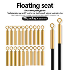 20PCS Fishing Float Holders Copper Float Rest Connect 360 Degree Freely Rotating Swivel Stainless Steel Seat Fishing Tackle