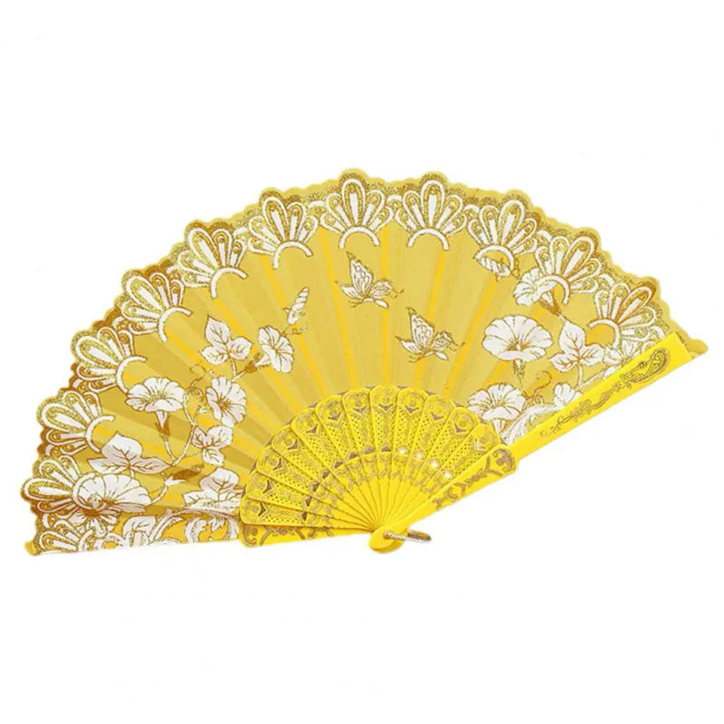 Description Picture 5 of itemRetro Chinese Style Folding Fan Hand Held Fan Floral Dance Performances Party Custom Art Props Decoration Wedding Gift For Guest