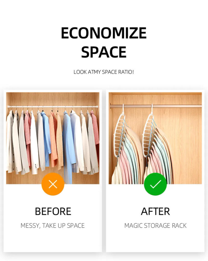 Description Picture 4 of itemFoldable Folding Clothes Hanger Closet Organizer Multi-port Clothing Drying Rack Rotating Plastic Scarf 11-hole Storage Hangers