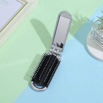 Small Size Hair Comb With Folding Mirror Traveling Portable Massage Folding Comb Women Girl Hair Brush With Mirror Styling Tools