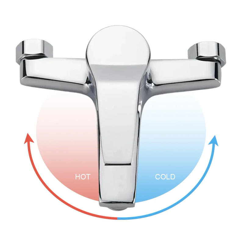 Description Picture 6 of itemStainless Steel Shower Faucet Dual Spouts Hot Cold Water Mixer Tap Single Handle Bathtub Faucet for Bathroom