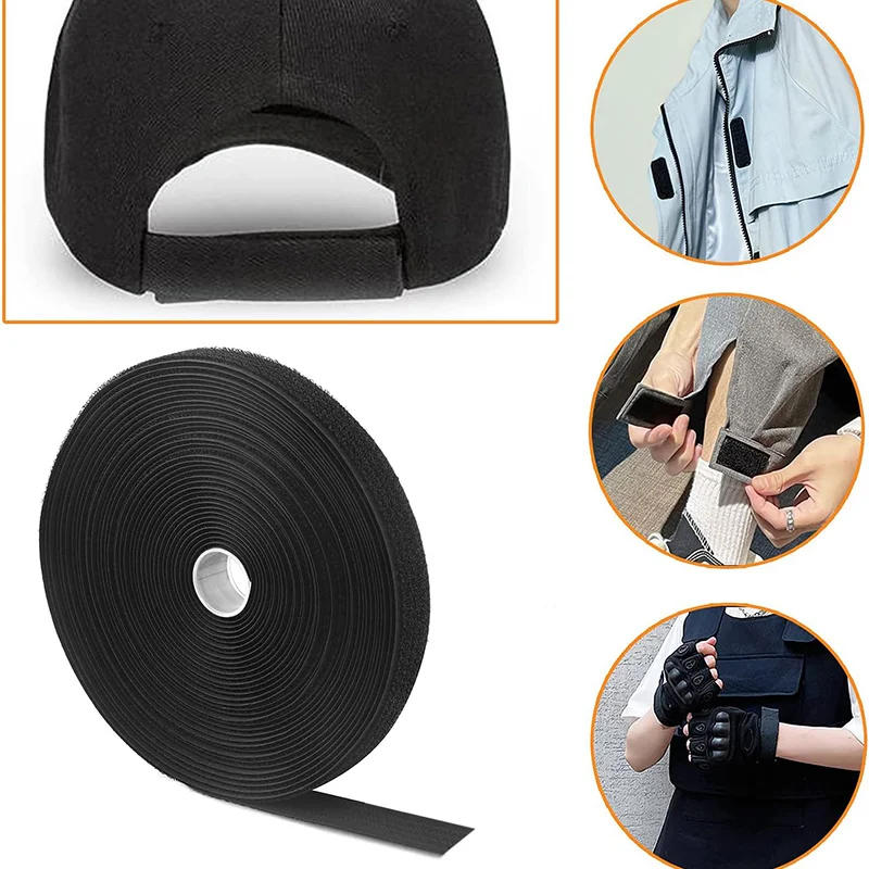 Description Picture 5 of item5Meter Reusable Fastening Cut-to-Length Cable Straps with 20Pcs Metal Buckles Adjustable Nylon Hook and Loop Cinch Cable Ties