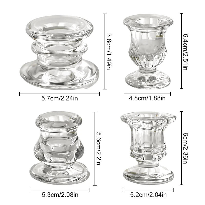 Description Picture 2 of itemGlass Candle Holder Novelty Nordic Decor Candlestick Romantic Candle Stand Desk Accessories Wedding Centerpieces Ornaments Gifts