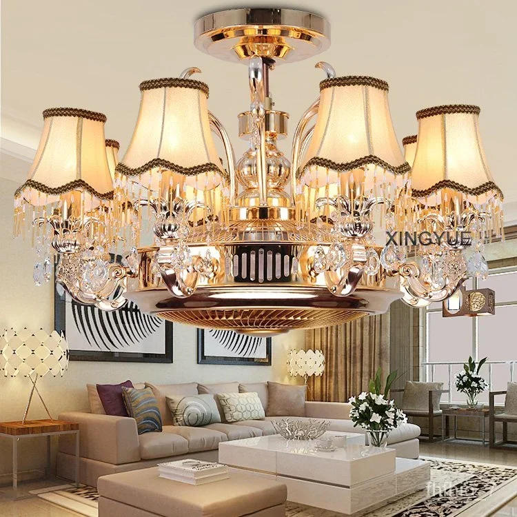 Description Picture 3 of itemAnion Invisible Fan-Style Ceiling Lamp European Style Living Room Dining Room Chandelier with Electric Fan Simple Moder