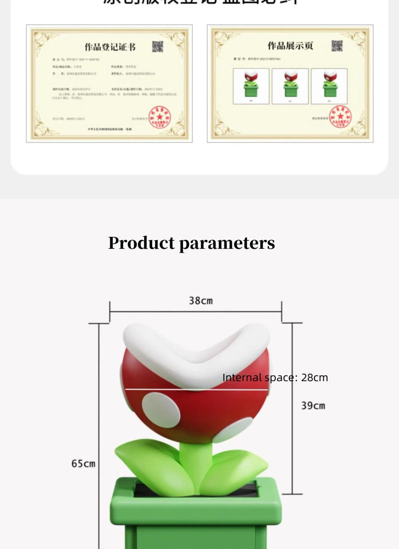 Description Picture 5 of itemCreative Bedside Table, Cartoon Big Mouth Flower Storage Cabinet, Home, Bedroom, Children's Room Furniture, Bedside Storage Rack