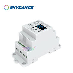 DL Din Rail 4 Channel DMX 512 To 0-10V Converter 1-10V RGB RGBW single color LED strip dimmer 4CH DMX RDM Signal Decoder 12V-24V
