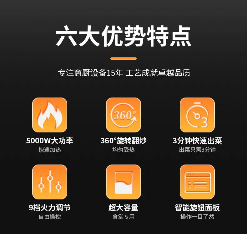 Description Picture 2 of itemKitchen Cooking Robot Commercial Automatic Intelligent Roller Multi-Function Fried Rice Fried Noodles Model