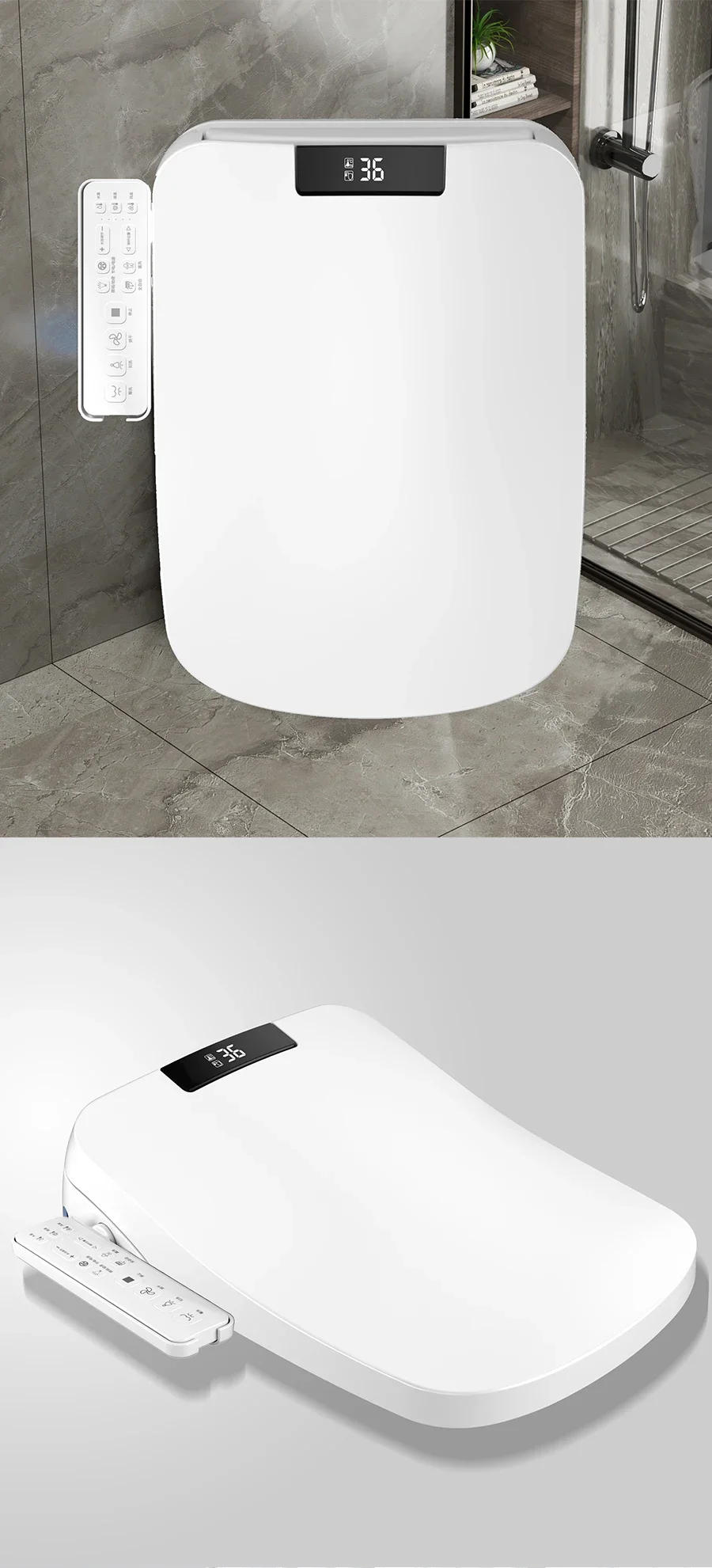 Description Picture 4 of itemSquare Auto Open Smart Toilet Seat Cover Led Display Lid