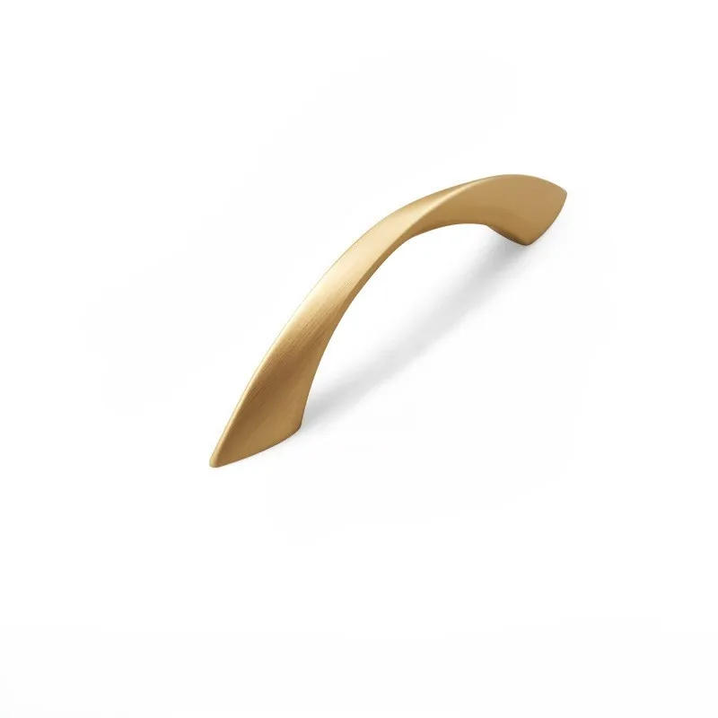 Description Picture 3 of item3"/76MM  Zinc Alloy Arch Furniture Kitchen Cupboard Door Handle Gold Gun-grey Curved Cabinet Pull Handles 5Pcs/set