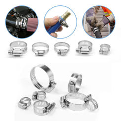 10pcs Hose Clamp Adjustable 6-152mm Stainless Steel 304 Worm Gear Car Fuel Hose Clip For Water Pipe Plumbing anillos Tools 46mm