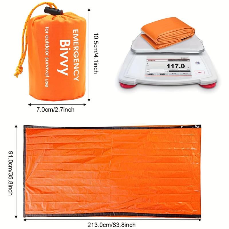 Description Picture 3 of itemEmergency Sleeping Bag Thickened Waterproof Warm Survival Blanket Reusable Lightweight Compact First Aid Sleeping Bag