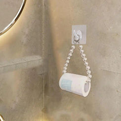 Toilet Paper Wall Mount Non-Punch Toilet Paper Roll Hanger Multifunctional Bathroom Tissue Holder Paper Towel Wall Holder For