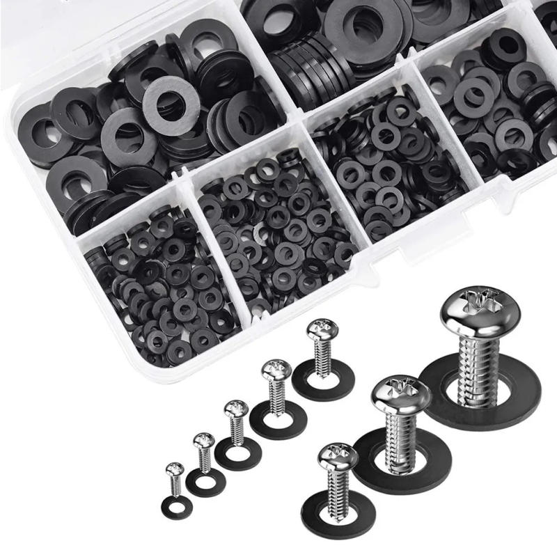 Description Picture 2 of itemWashers Form Nylon Flat Washers Set 500PCS Black Flat Sealing M2-M10 M2/M3/M4/M5/M6/M8/M10 Plastic New Practical
