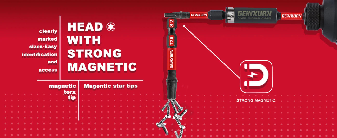 Description Picture 6 of itemGeinxurn 2 In.Impact Tough Magnetic Power Bit Set, Torx Head Power Bits,S2 Alloy Steel Star T30 Screwdriver Bits Set