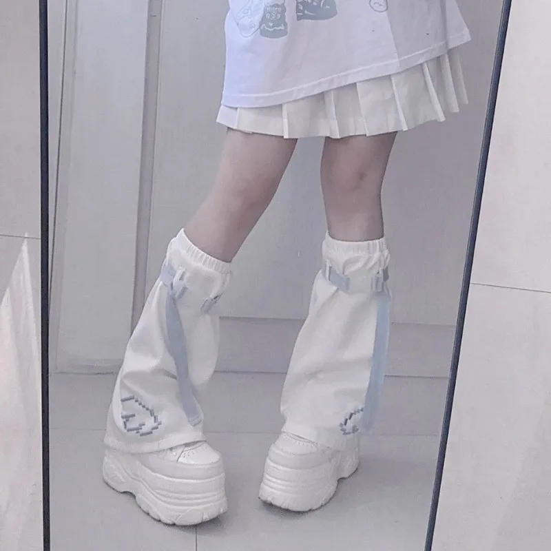 Description Picture 3 of itemJapanese Harajuku Style Girls Sock Sweet White Print Leg Warmer Jk Casual All Match Socks Lolita Cute Foot Y2k Legwarmers