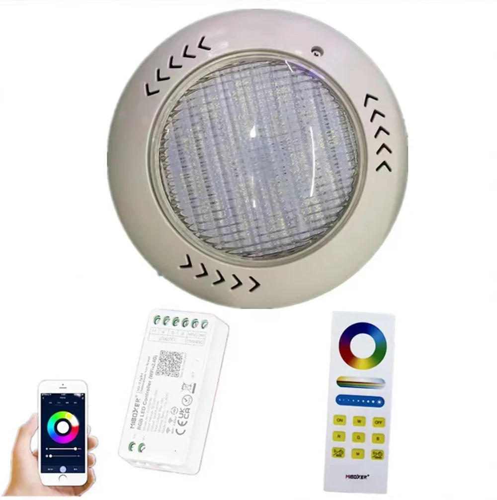 Description Picture 3 of item18W RGB LED Swimming Pool Light IP68 Waterproof DC12V Outdoor Underwater Lamp Pond Spotlight with Remote Control WiFi+2.4G APP