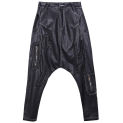 Pu Leather Pants Hanging Crotch European Station Autumn Winter 2023 Hip Hop High Street Tide Dark Trouserss