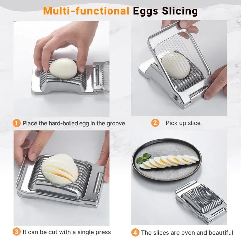 Description Picture 6 of itemHeavy duty aluminum egg slices, strawberry slices, stainless steel wire, multiple egg slices, soft fruit for hard eggs